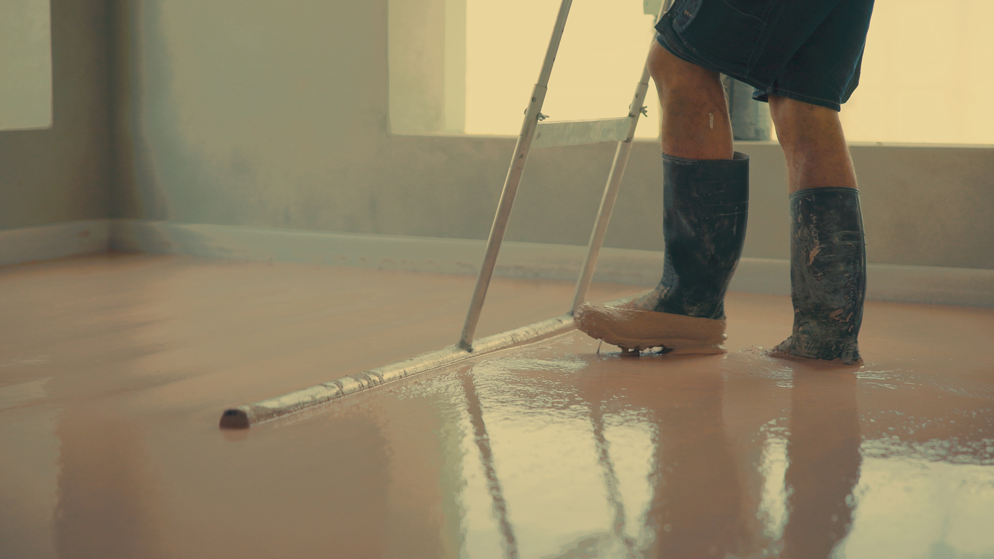 Flowable screed application